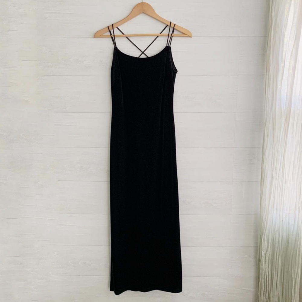 Vintage 5-7-9 Black Velvet Sheath Dress